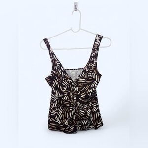 Kenneth Cole brown and cream print tank top size medium